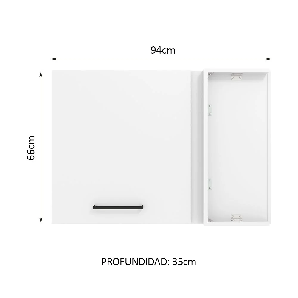 Alacena 94 cm 1 Puerta Agata Blanco - Image 2