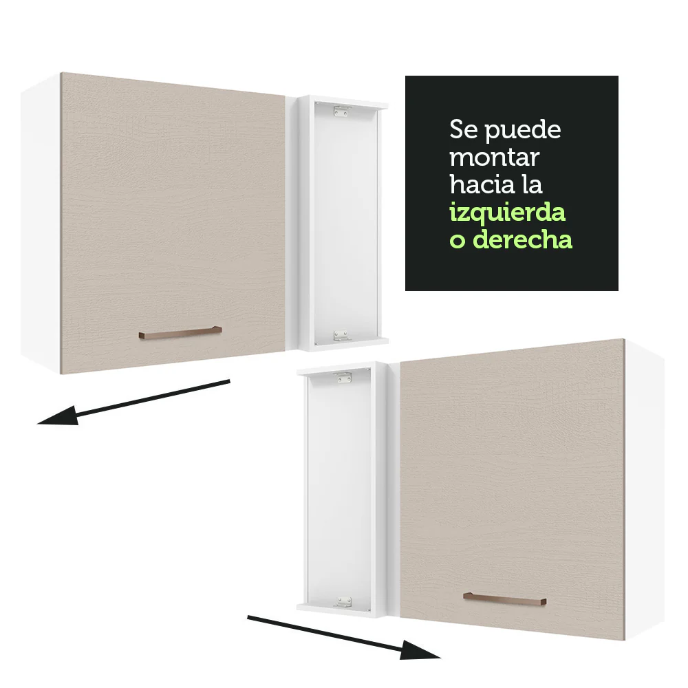 Alacena 94 cm 1 Puerta Agata Blanco/Crema - Image 5