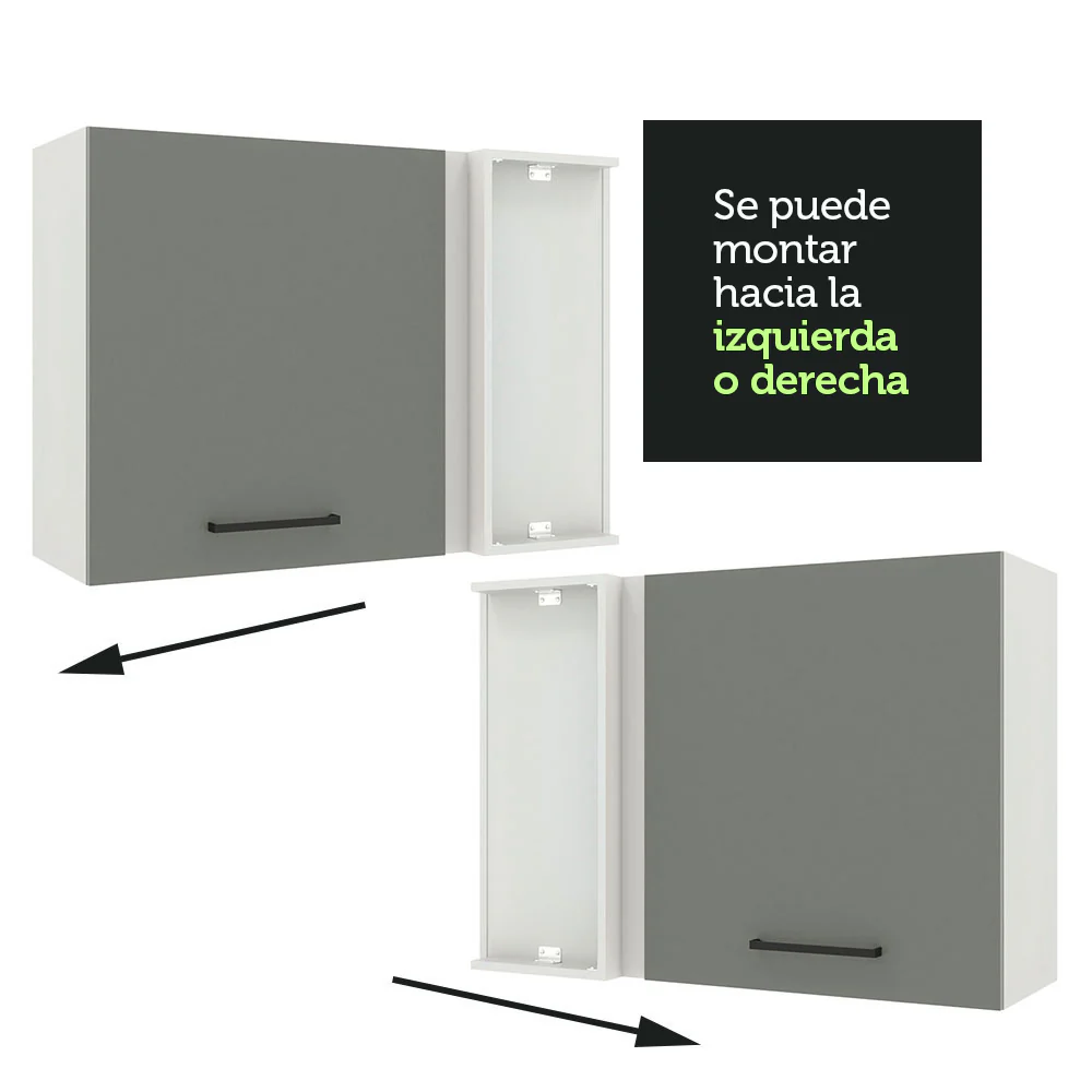 Alacena 94 cm 1 Puerta Agata Blanco/Gris - Image 5
