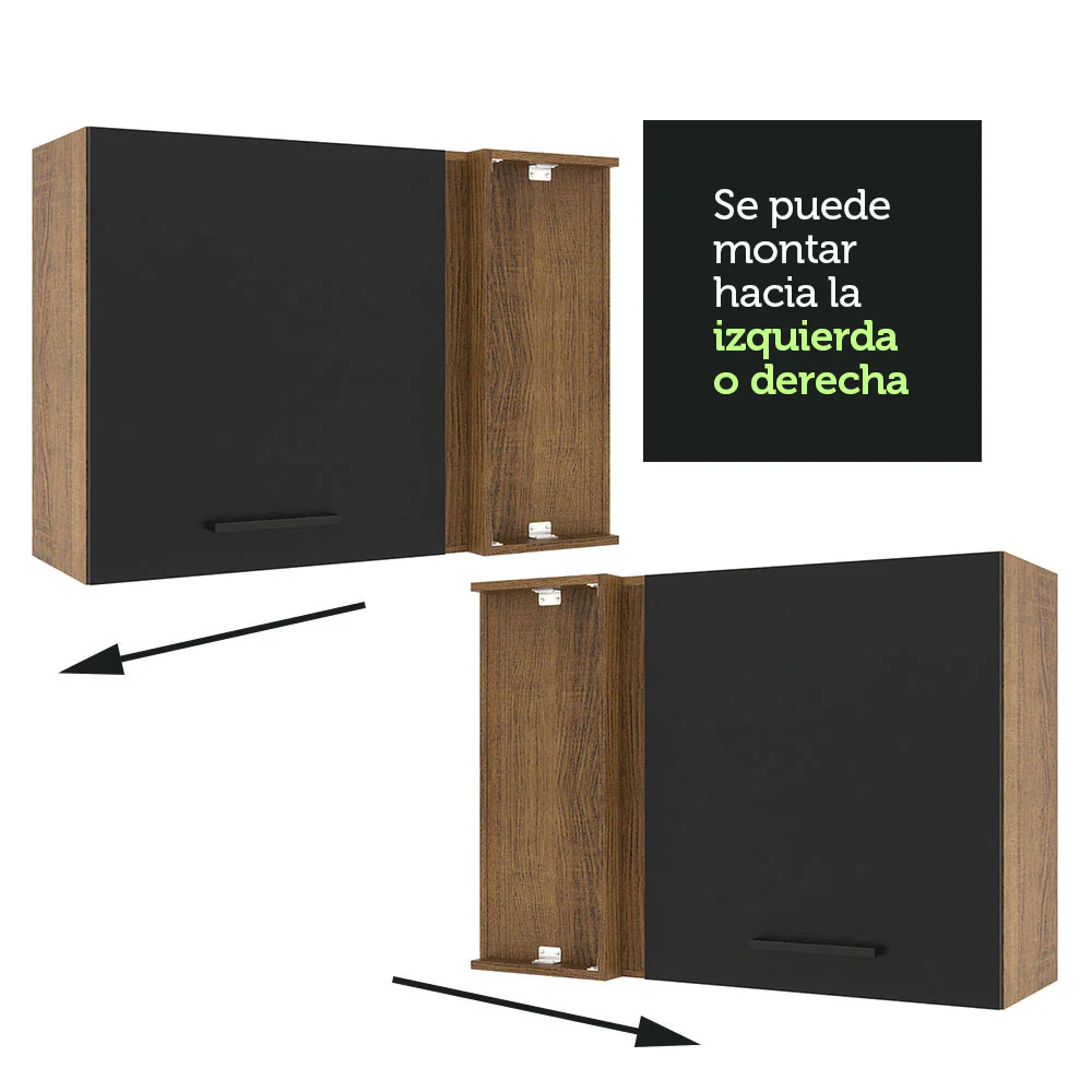 Alacena 94 cm 1 Puerta Agata Marrón/Negro - Image 7
