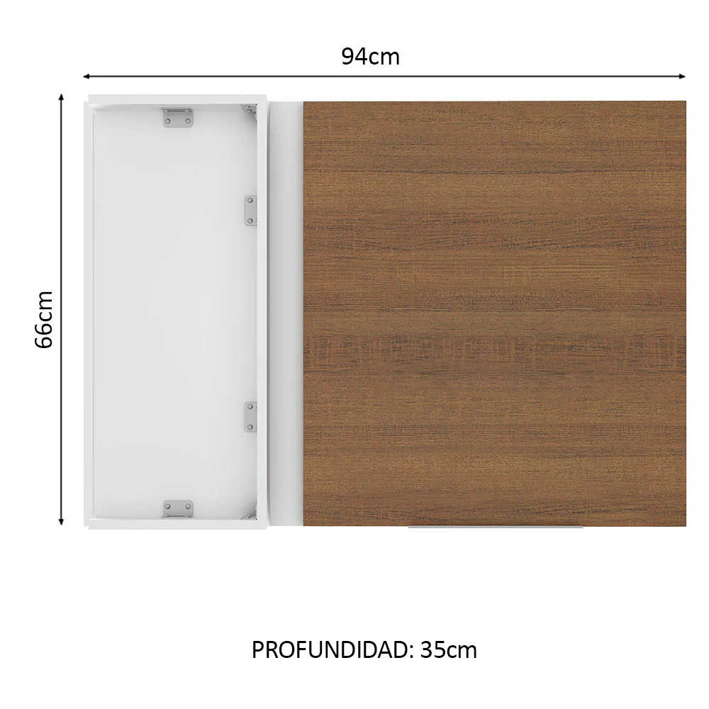 Alacena 94 cm 1 Puerta Stella Blanco/Marrón - Image 2