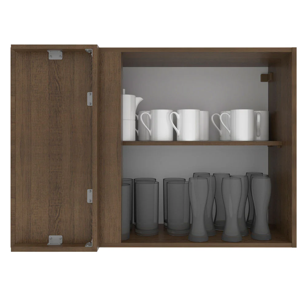 Alacena 94 cm 1 Puerta Stella Marrón/Blanco - Image 3