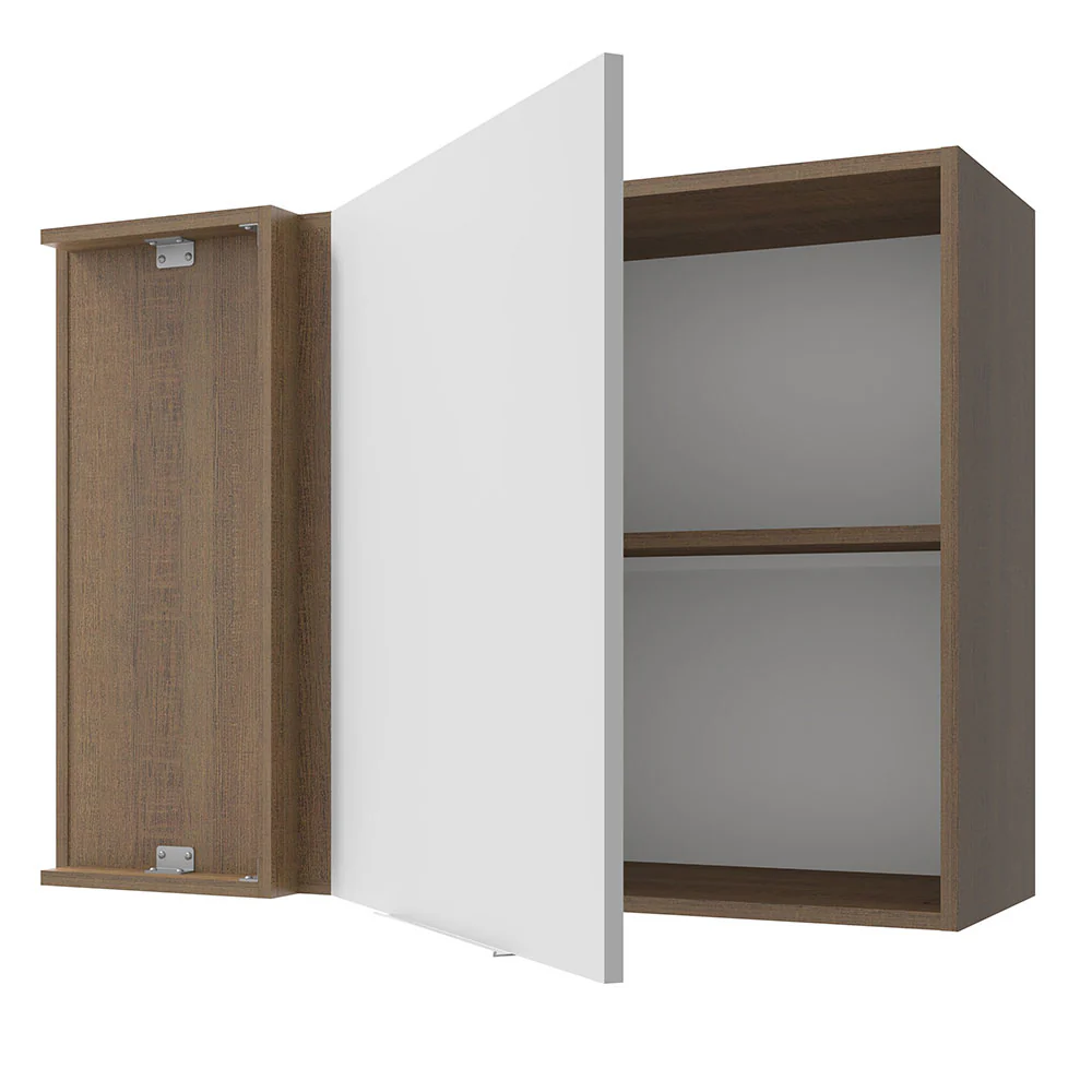 Alacena 94 cm 1 Puerta Stella Marrón/Blanco - Image 6