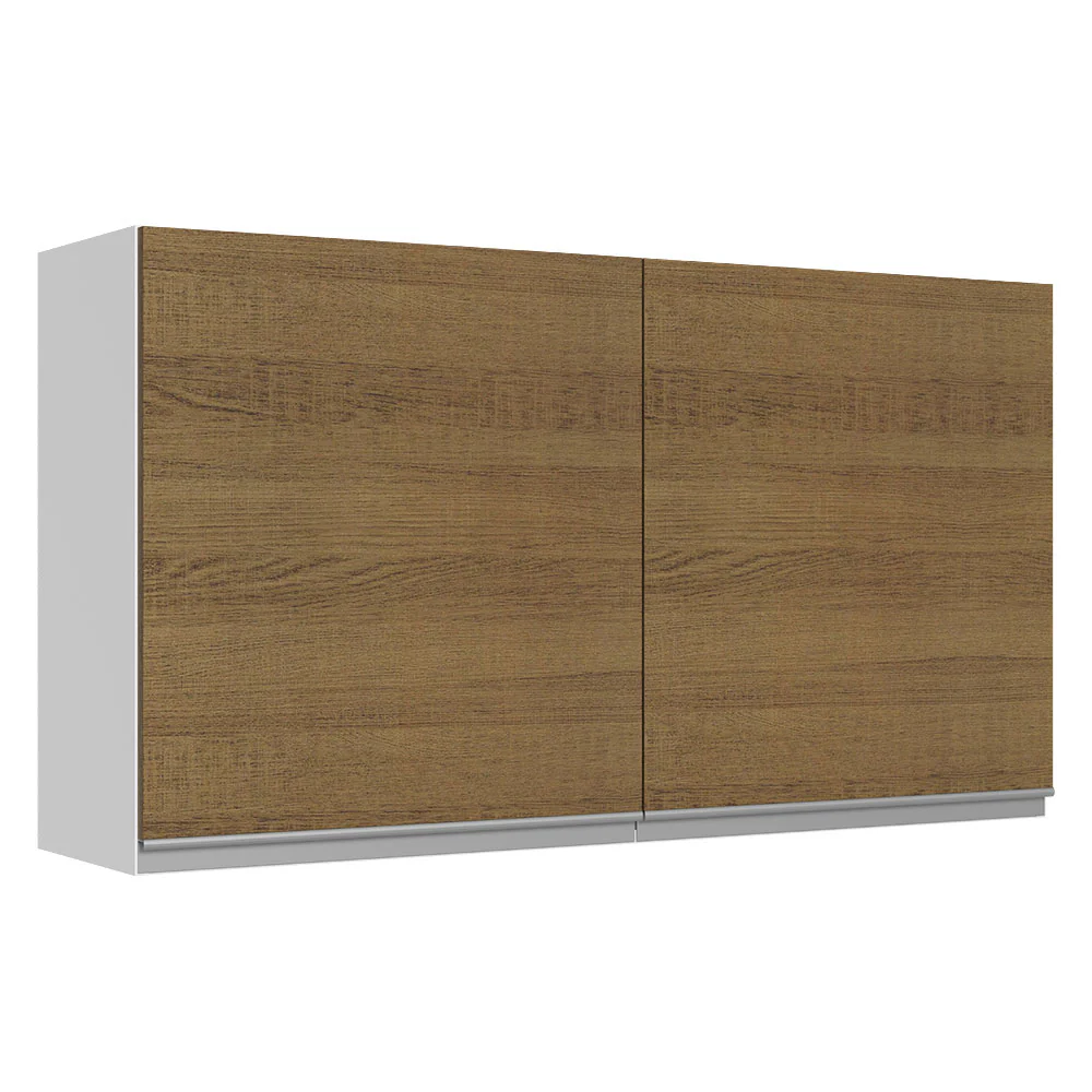 Alacena Cocina 100% MDF 120 cm 2 Puertas Blanco/Marrón Acordes Madesa