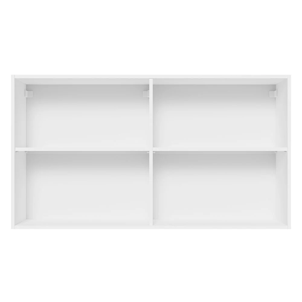 Alacena Cocina 100% MDF 120 cm 2 Puertas Vidrio Reflex Blanco/Negro Acordes Madesa - Image 6