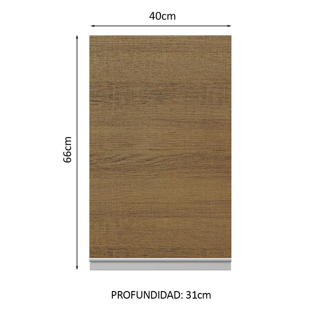 Alacena Cocina 100% MDF 40 cm 1 Puerta Blanco/Marrón Acordes Madesa - Image 2