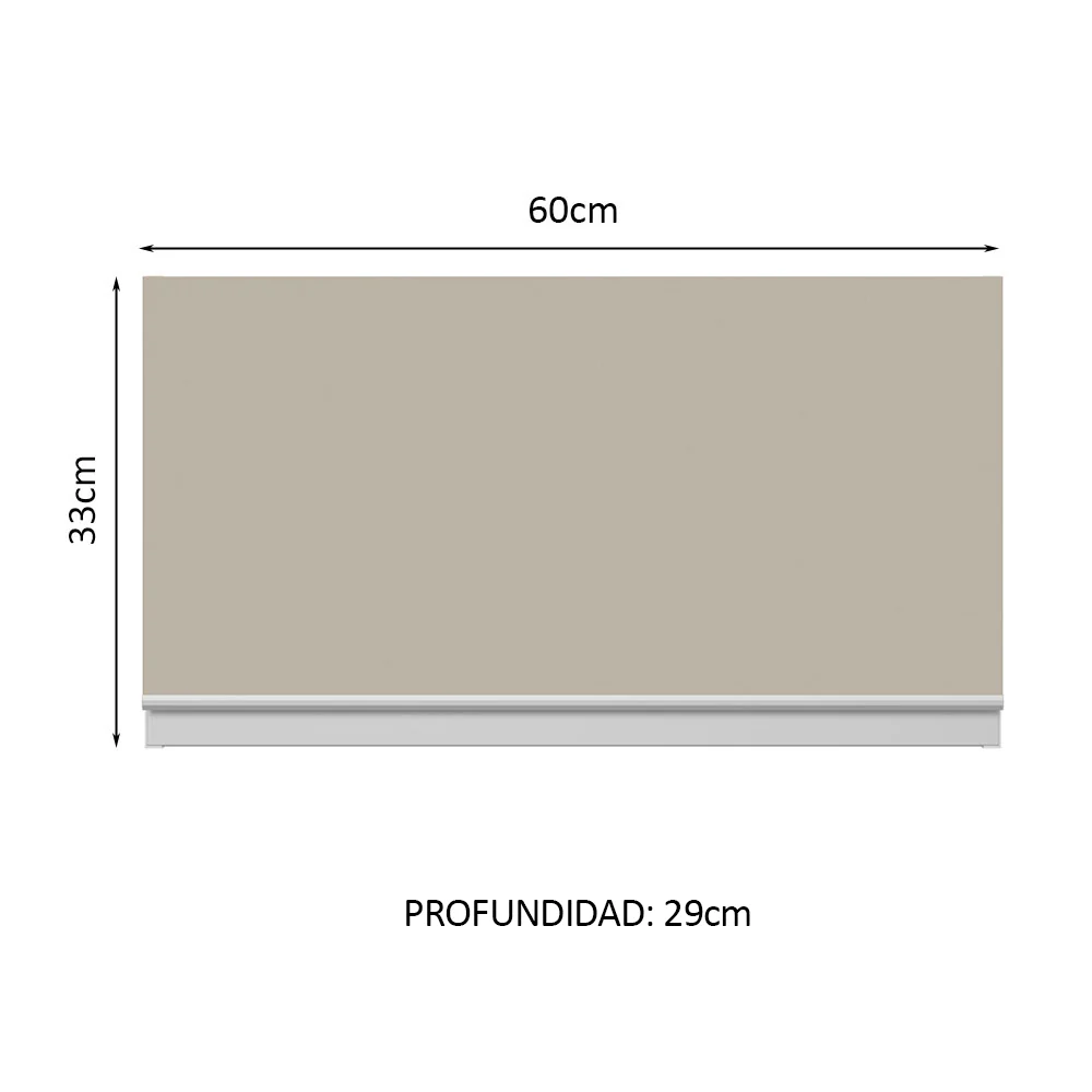 Alacena Cocina 100% MDF 60 cm 1 Puerta Abatible Blanco/Crema Smart Madesa - Image 2