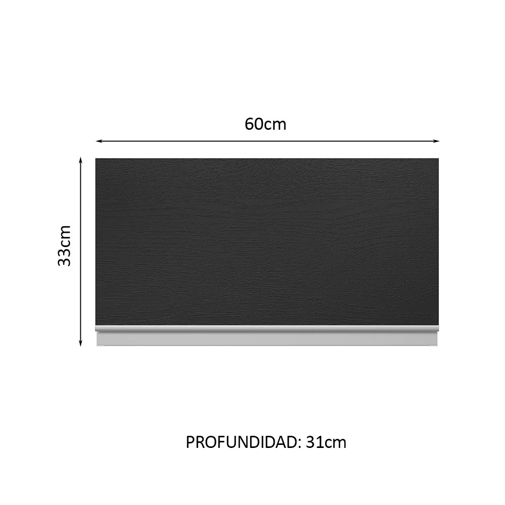 Alacena Cocina 100% MDF 60 cm 1 Puerta Abatible Blanco/Negro Acordes Madesa - Image 2