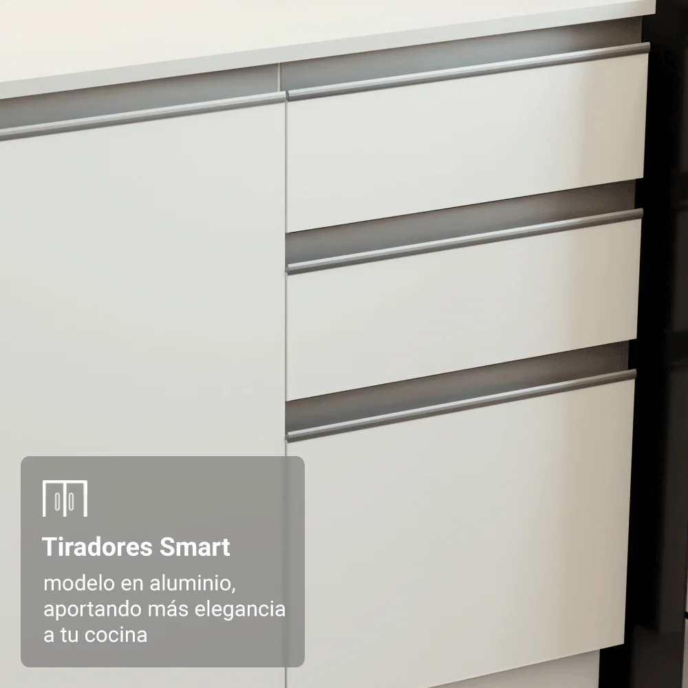 Alacena Cocina 100% MDF 60 cm 1 Puerta Abatible Blanco Smart Madesa - Image 4