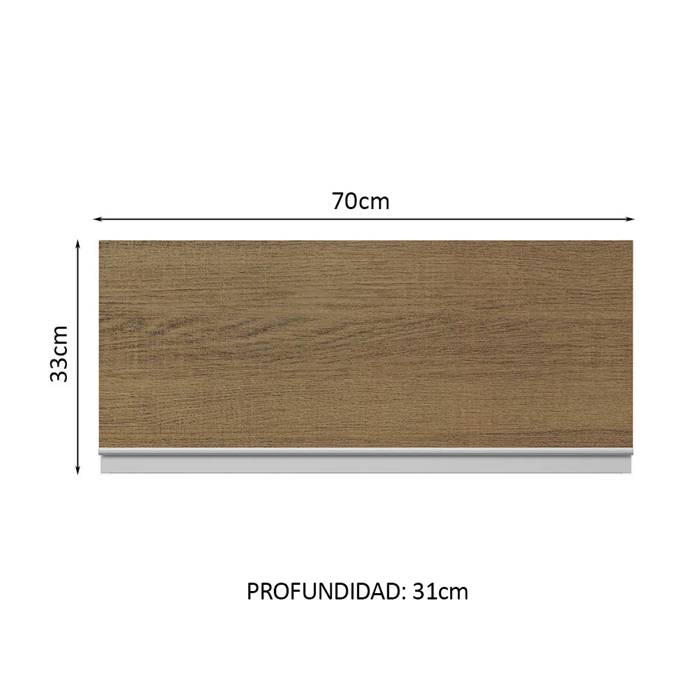 Alacena Cocina 100% MDF 70 cm 1 Puerta Abatible Blanco/Marrón Acordes Madesa - Image 2