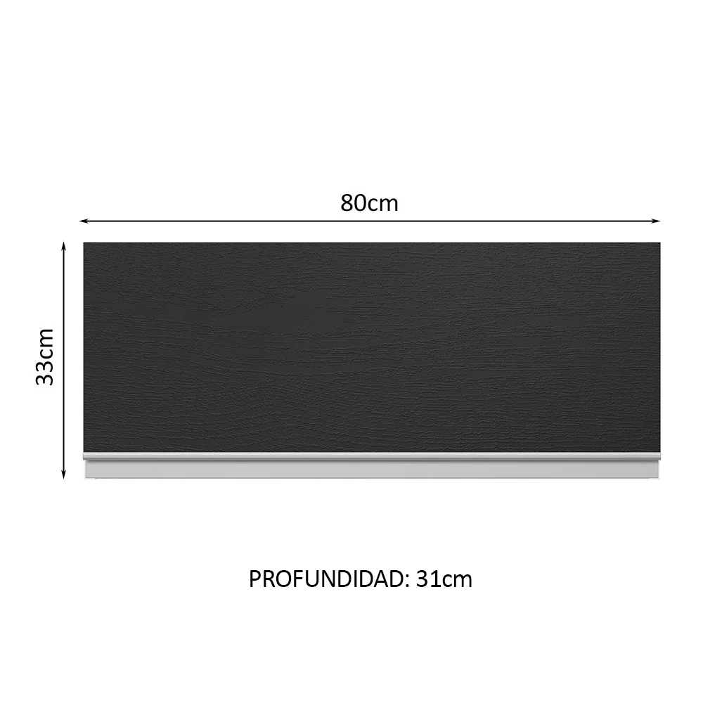 Alacena Cocina 100% MDF 80 cm 1 Puerta Abatible Blanco/Negro Acordes Madesa - Image 2
