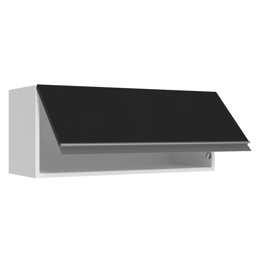 Alacena Cocina 100% MDF 80 cm 1 Puerta Abatible Blanco/Negro Acordes Madesa - Image 4