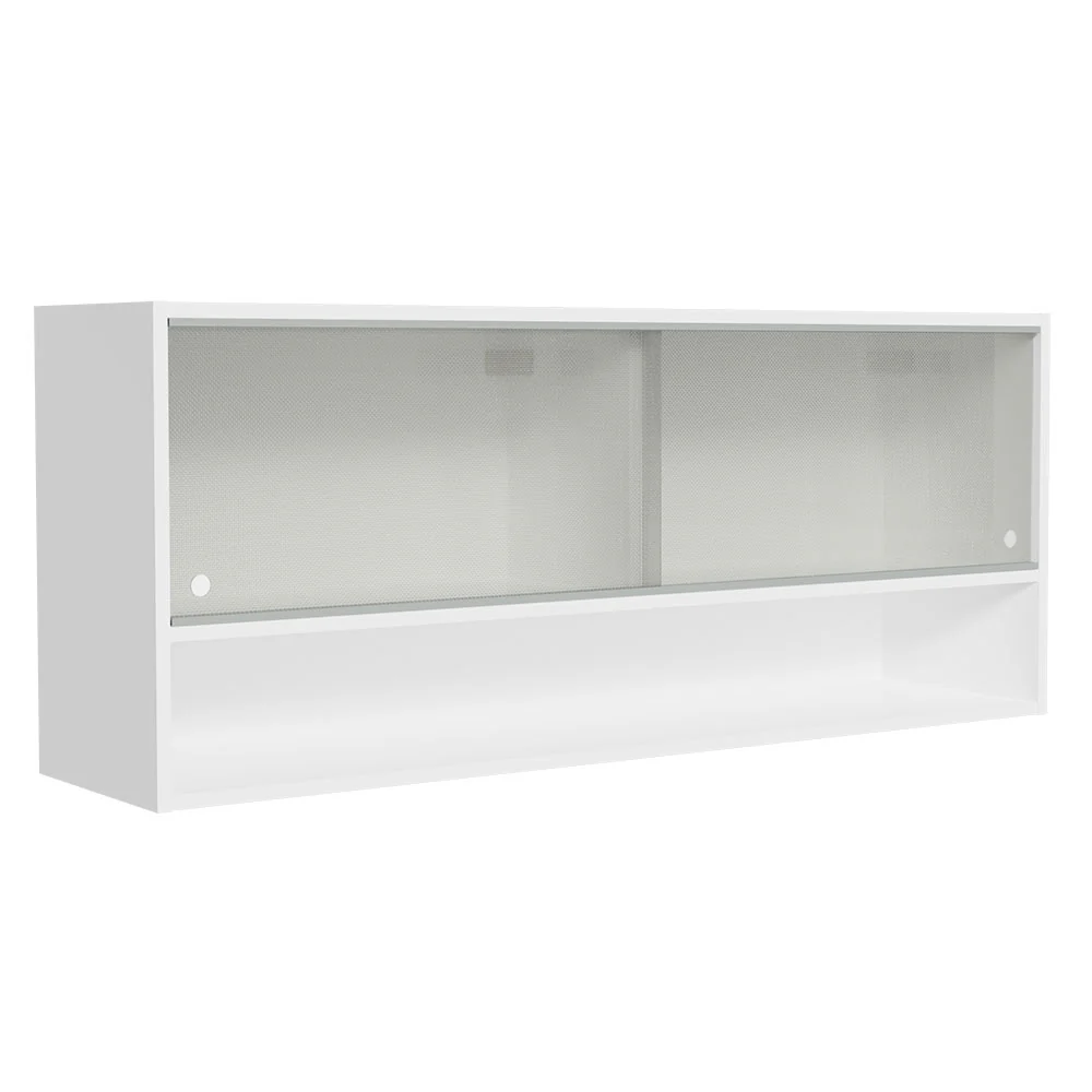 Alacena para Cocina 120 cm 2 Puertas Corredizas de Vidrio color Blanco Madesa