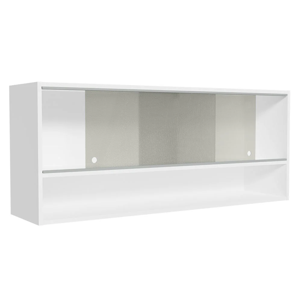 Alacena para Cocina 120 cm 2 Puertas Corredizas de Vidrio color Blanco Madesa - Image 4