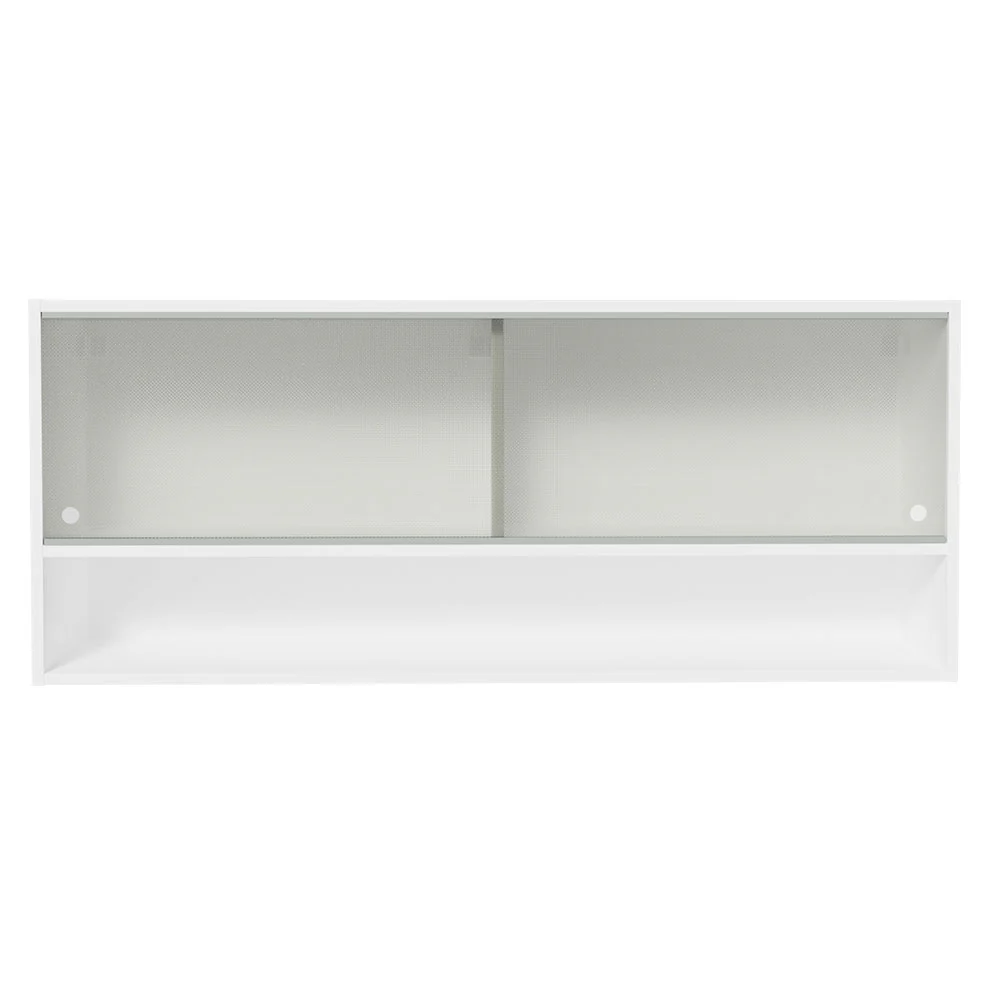 Alacena para Cocina 120 cm 2 Puertas Corredizas de Vidrio color Blanco Madesa - Image 5