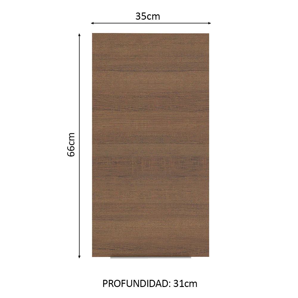 Alacena Cocina 35 cm 1 Puerta Blanco/Marrón Stella Madesa - Image 2