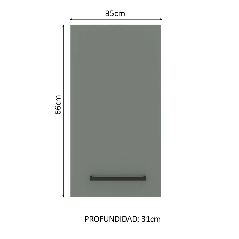 Alacena Cocina 35 cm 1 Puerta Marrón/Gris Agata Madesa - Image 2