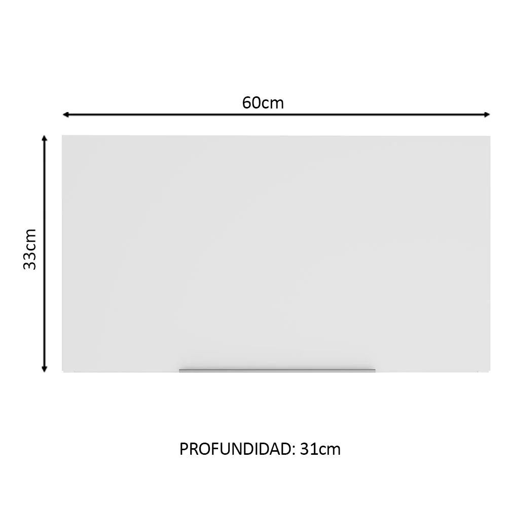 Alacena Cocina 60 cm 1 Puerta Abatible Blanco Stella Madesa - Image 2