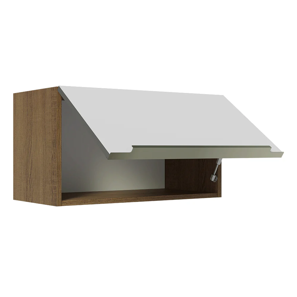 Alacena Cocina 60 cm 1 Puerta Abatible Marrón/Blanco Aterciopelado Lux Madesa - Image 5