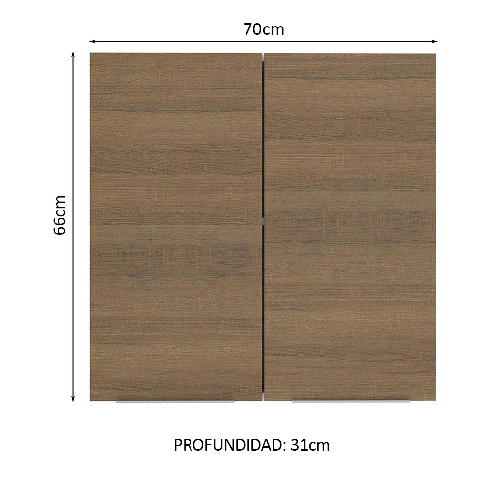 Alacena Cocina 70 cm 2 Puertas Blanco/Marrón Stella Madesa - Image 2
