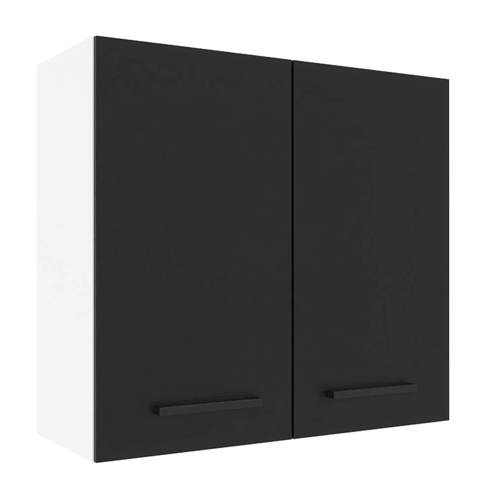 Alacena Cocina 70 cm 2 Puertas Blanco/Negro Agata Madesa