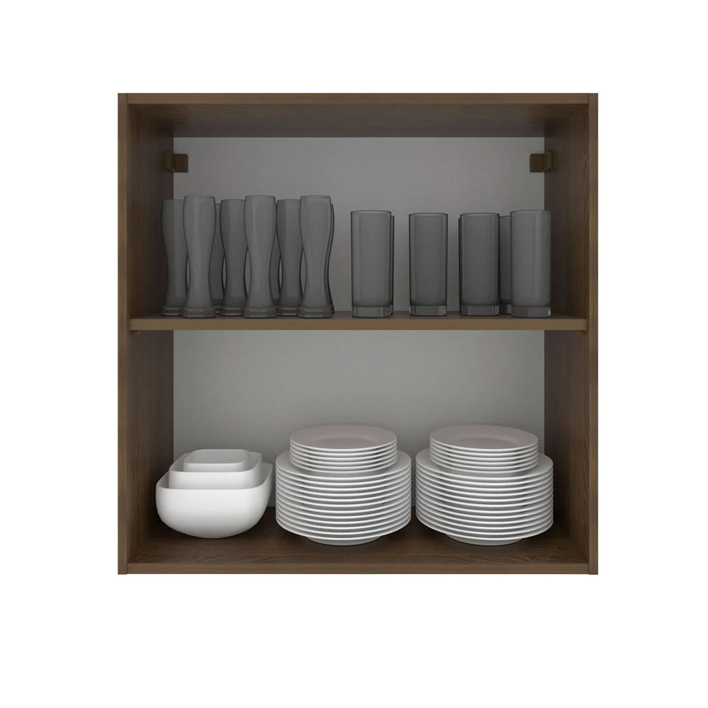 Alacena Cocina 70 cm 2 Puertas Marrón/Blanco Stella Madesa - Image 4