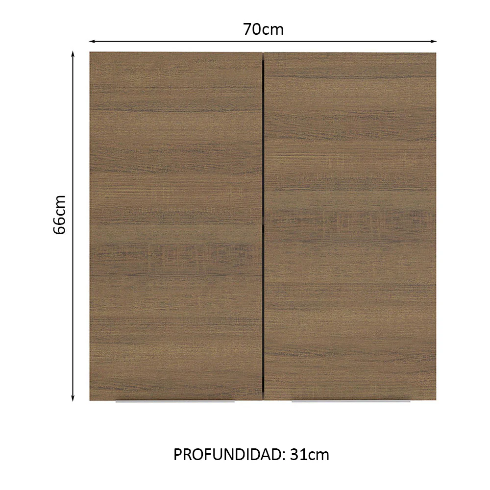 Alacena Cocina 70 cm 2 Puertas Marrón Stella Madesa - Image 2