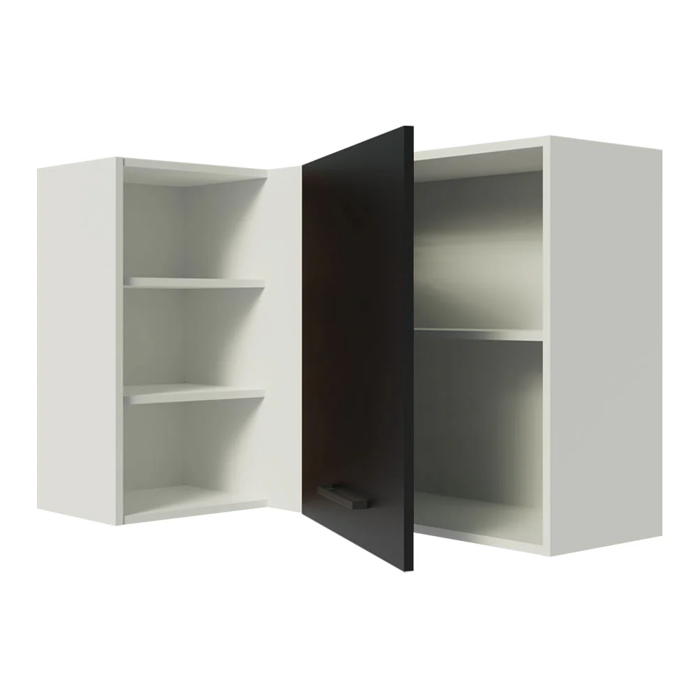 Alacena Cocina Esquinera 1 Puerta para línea de 60 cm de Profundidad Blanco/Negro Agata Madesa - Image 6