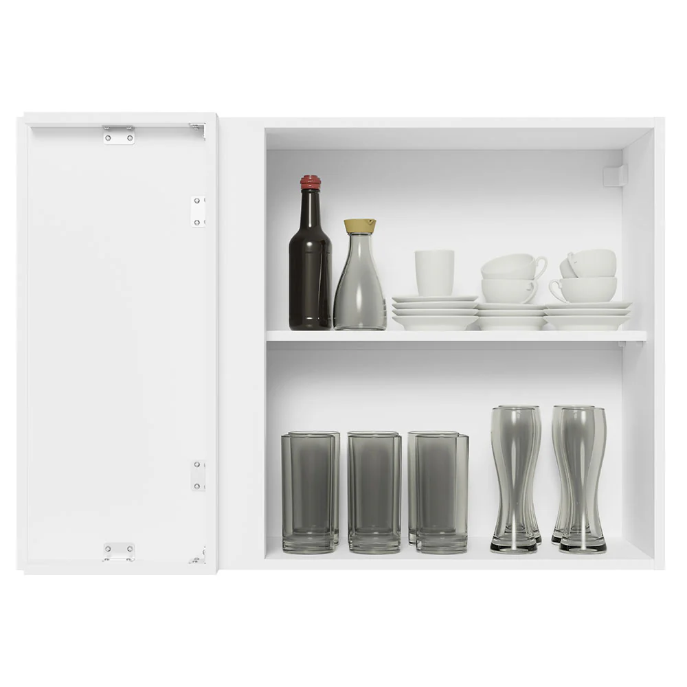Alacena Cocina Esquinera 100% MDF 1 Puerta Blanco/Marrón Acordes Madesa - Image 3