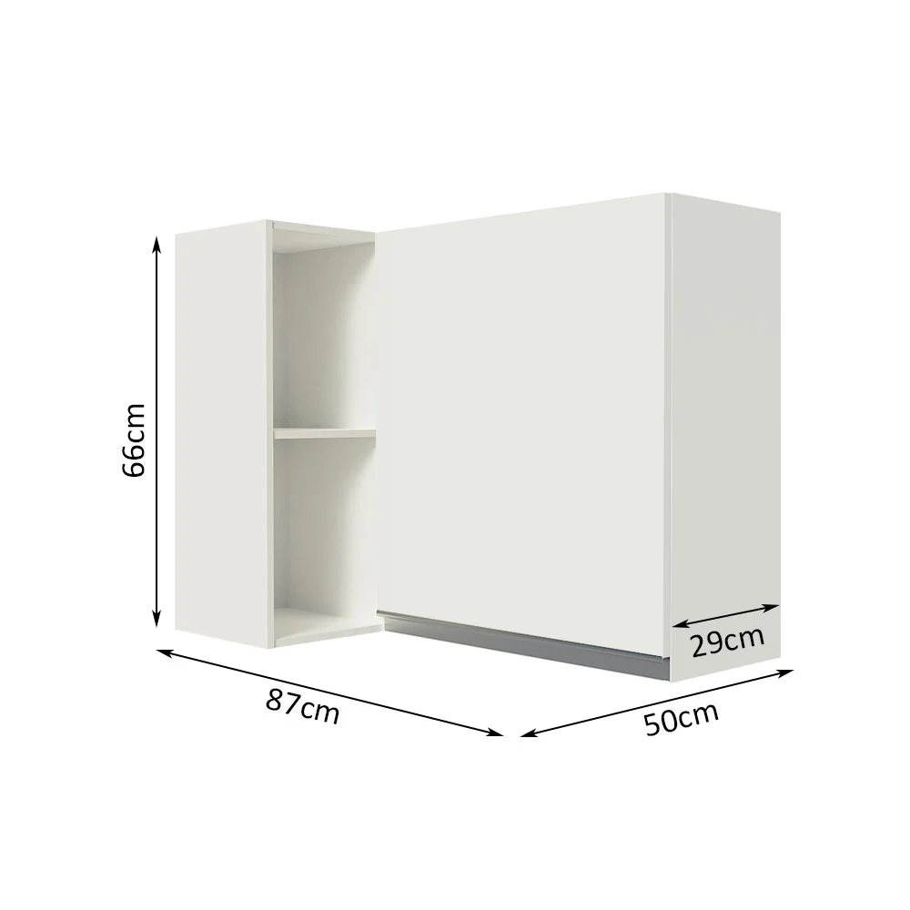 Alacena Cocina Esquinera 100% MDF con Porta Botellas Blanco Smart Madesa - Image 2