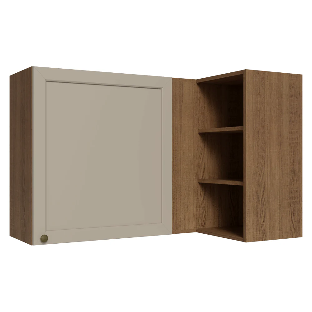 Alacena Cocina Esquinera Para Línea 60 cm de Profundidad Marrón/Crema Vik Madesa