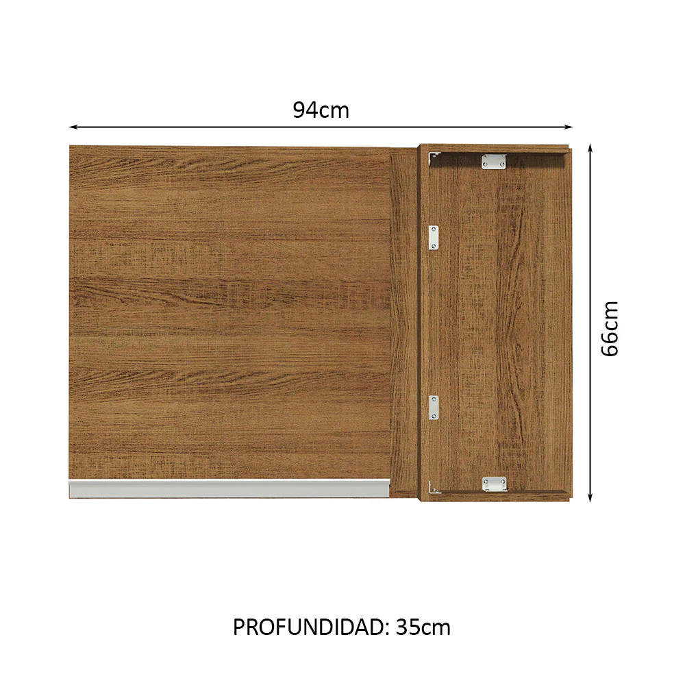 Alacena de Esquina Madesa Glamy 1 Puerta Marrón - Image 2