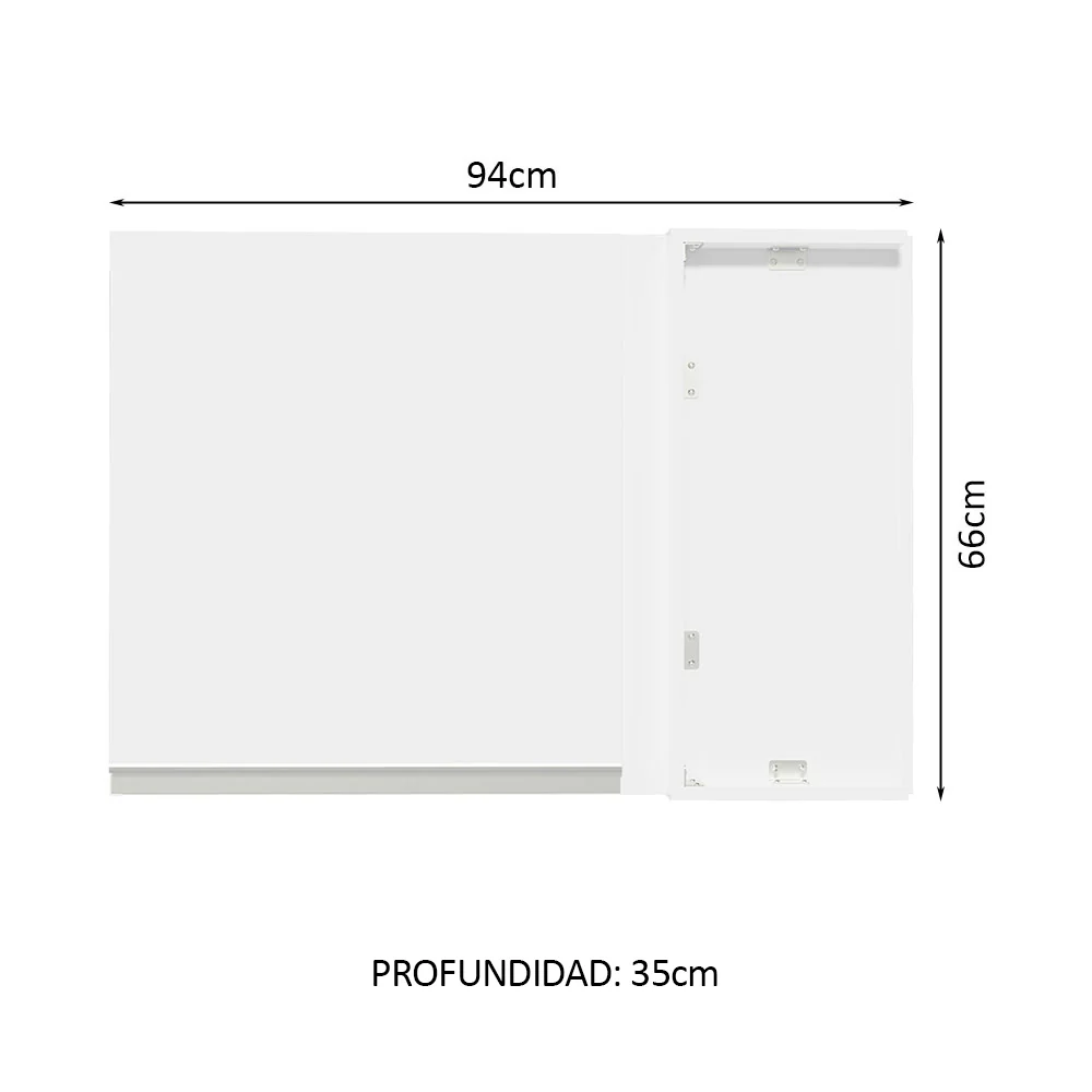 Alacena Esquinero 1 Puerta Glamy Blanco - Image 2