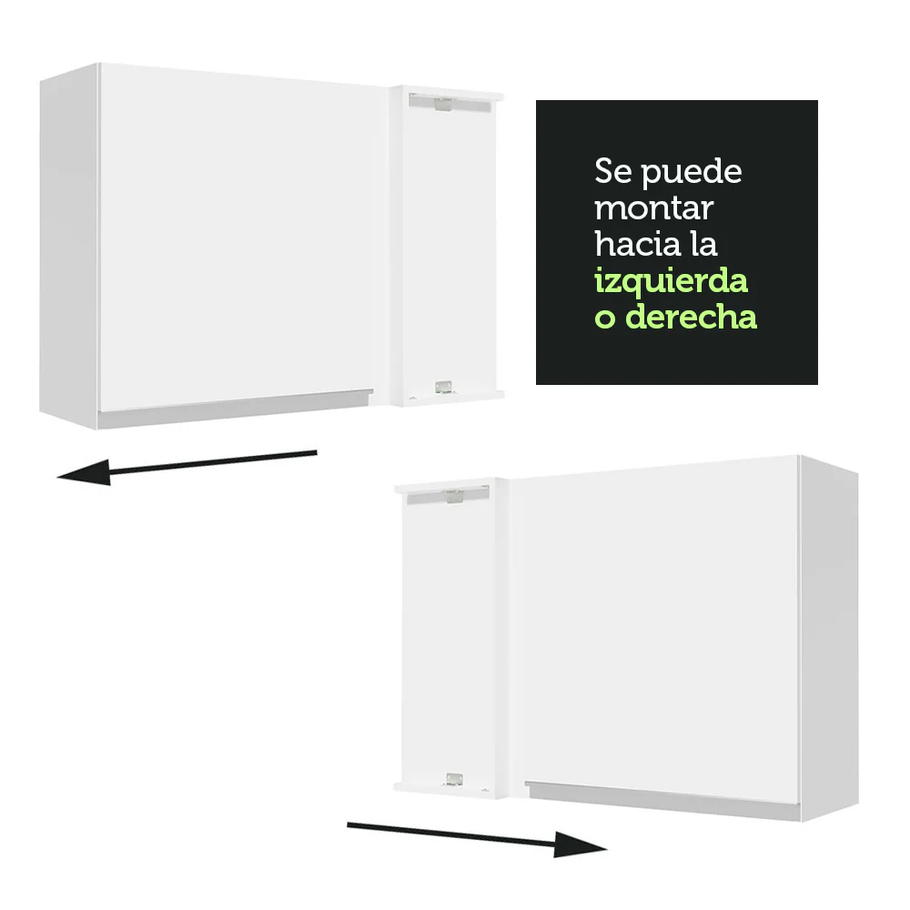 Alacena Esquinero 1 Puerta Glamy Blanco - Image 6