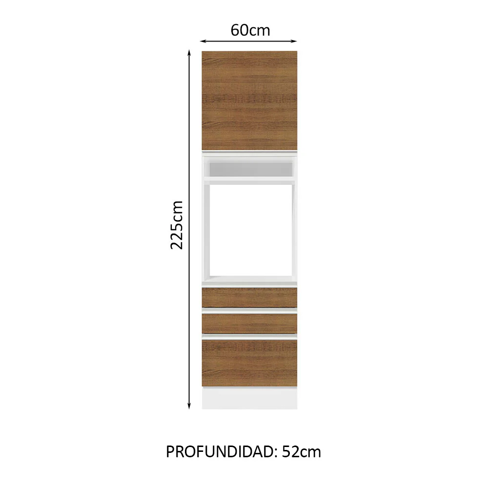Mueble para Horno Madesa Glamy 60cm 1 puerta 3 cajones - Image 2