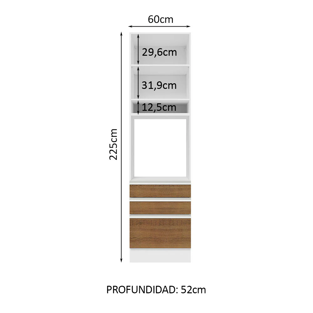 Mueble para Horno Madesa Glamy 60cm 1 puerta 3 cajones - Image 4
