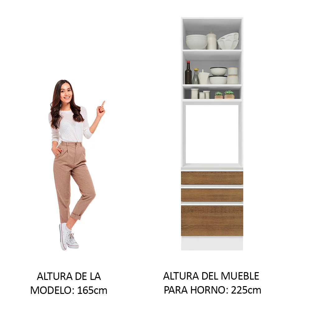 Mueble para Horno Madesa Glamy 60cm 1 puerta 3 cajones - Image 5