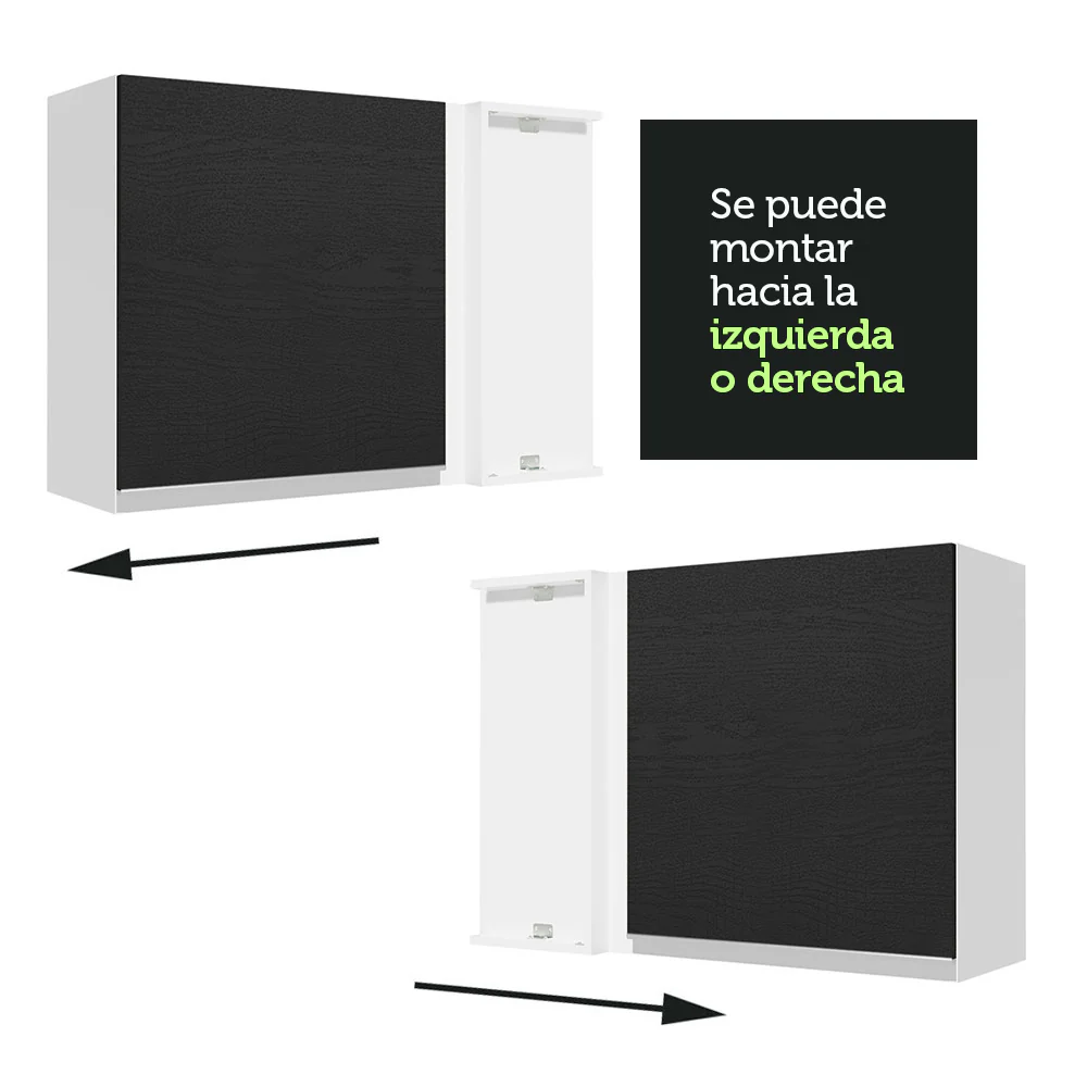 Alacena Gabinete Superior Cocina Esquina Madesa Glamy BN - Image 7