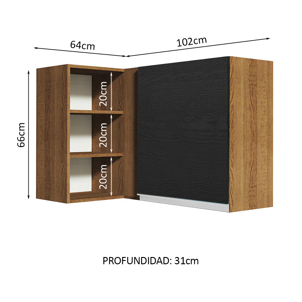 Alacena Gabinete Superior Cocina Esquina Madesa Glamy MN 01 - Image 2