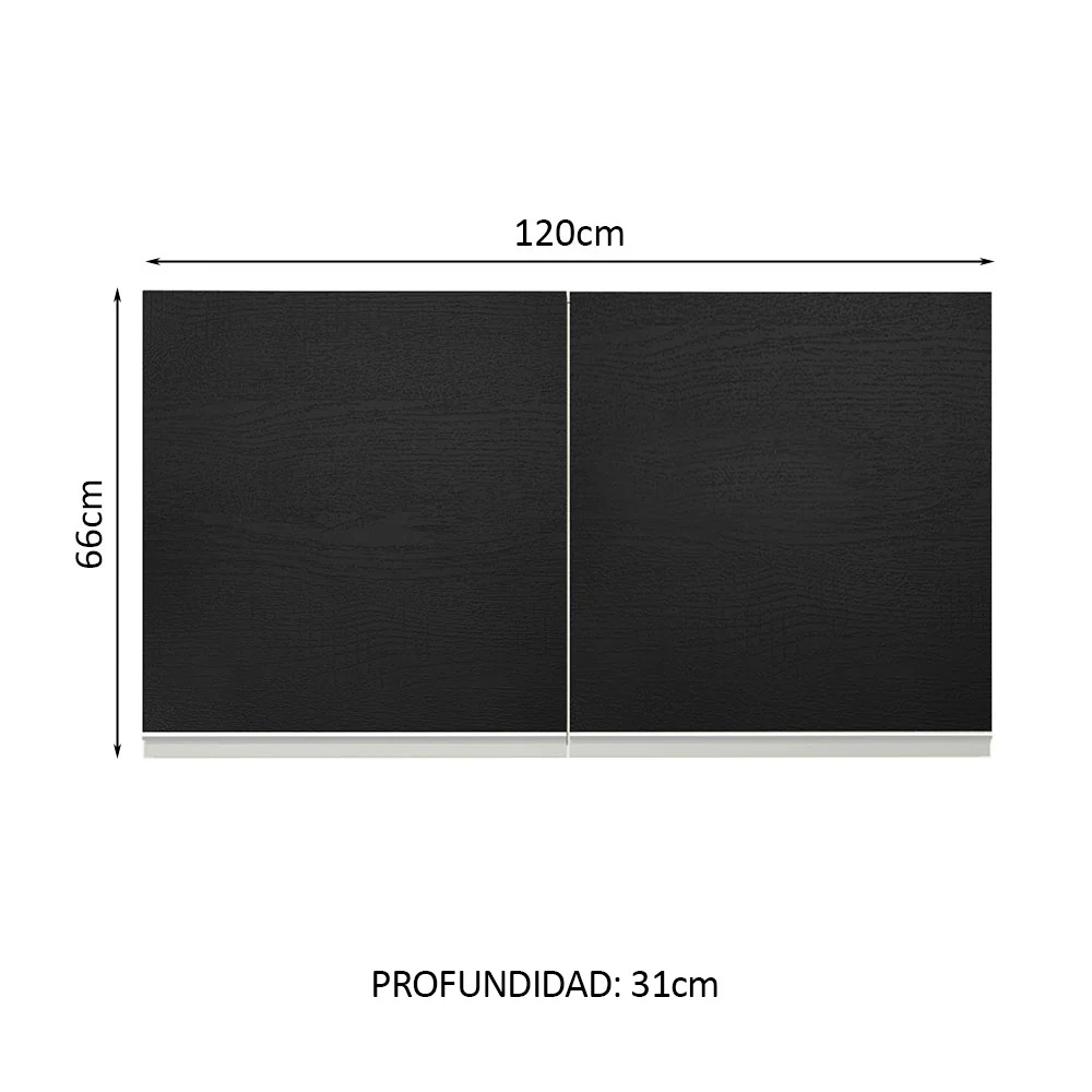 Alacena Gabinete Superior Cocina Madesa Glamy 120cm BN - Image 2