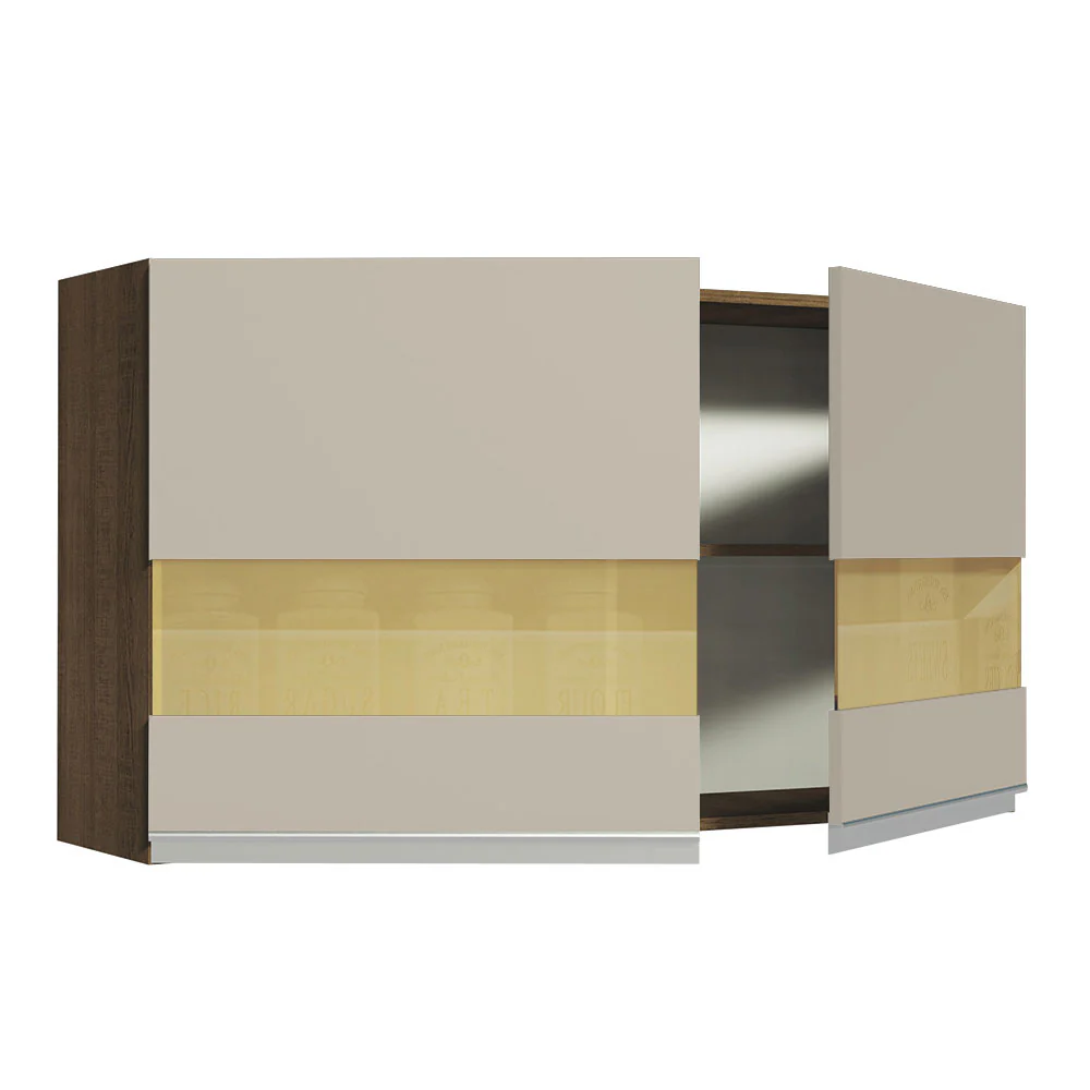 Alacena Gabinete Superior Cocina Madesa Glamy 120cm Marrón/Crema - Image 3