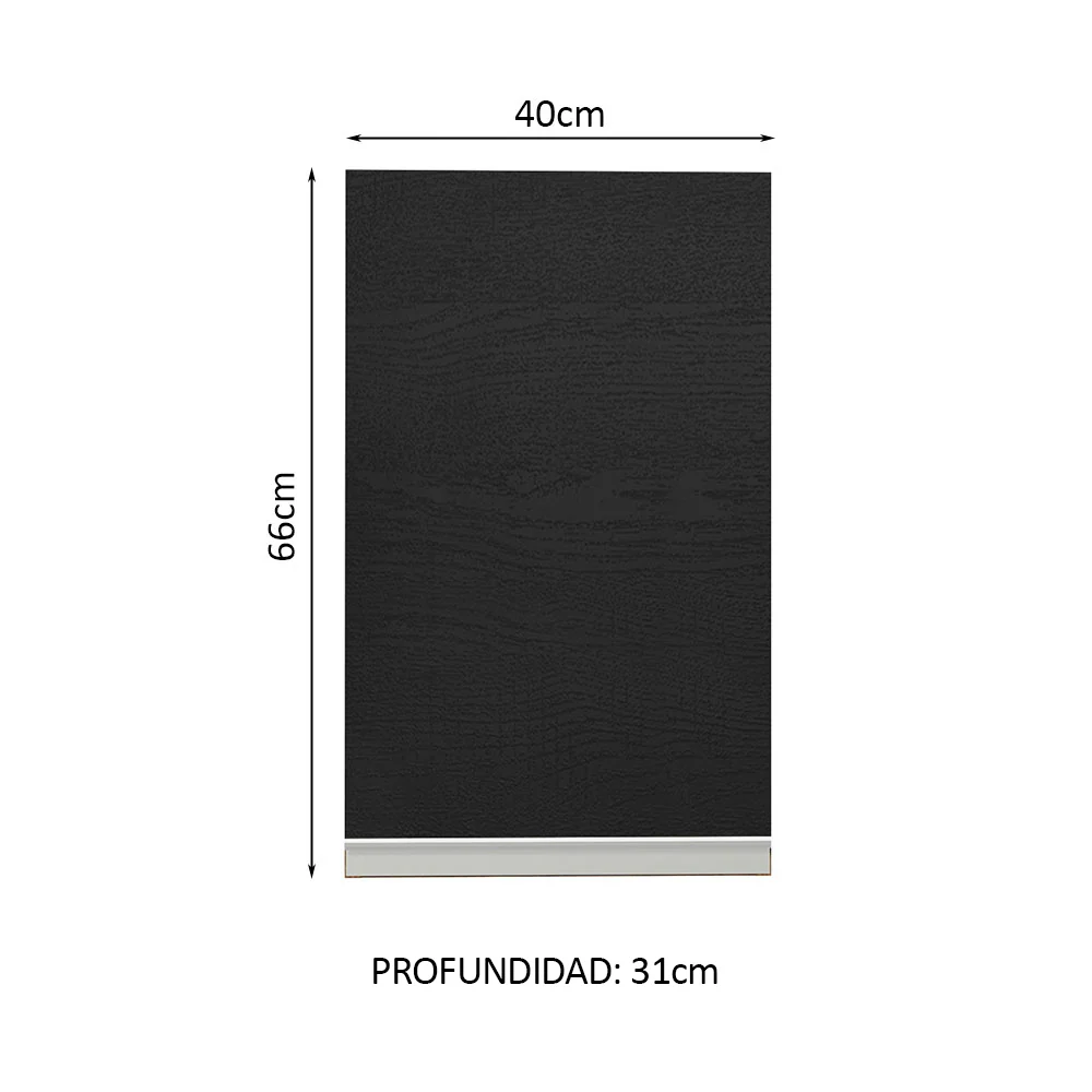 Alacena Gabinete Superior Cocina Madesa Glamy 40cm Marrón/Negro - Image 2