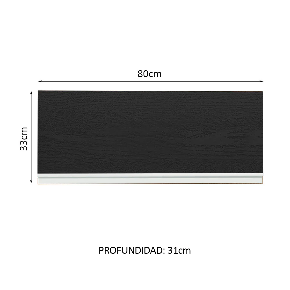 Alacena Gabinete Superior Cocina Madesa Glamy 80cm 1 Puerta Marrón/Negro - Image 2