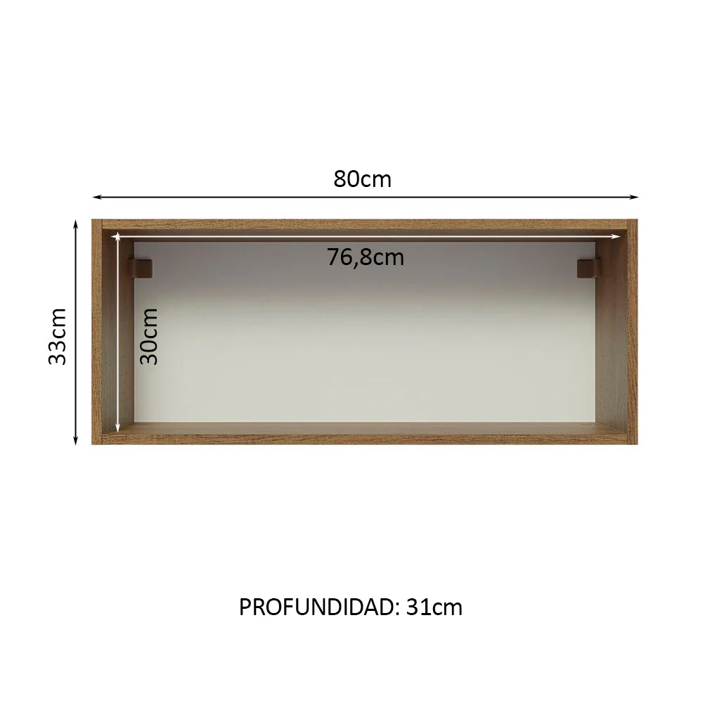 Alacena Gabinete Superior Cocina Madesa Glamy 80cm 1 Puerta Marrón/Negro - Image 4