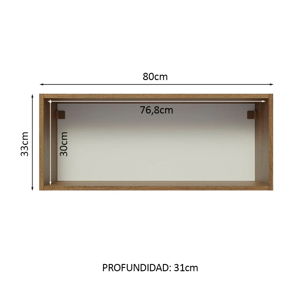Alacena Gabinete Superior Cocina Madesa Glamy 80cm Marrón/Crema - Image 4
