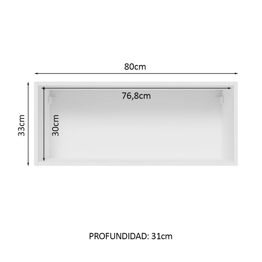 Alacena Gabinete Superior Madesa Glamy 80cm Blanco/Crema - Image 4