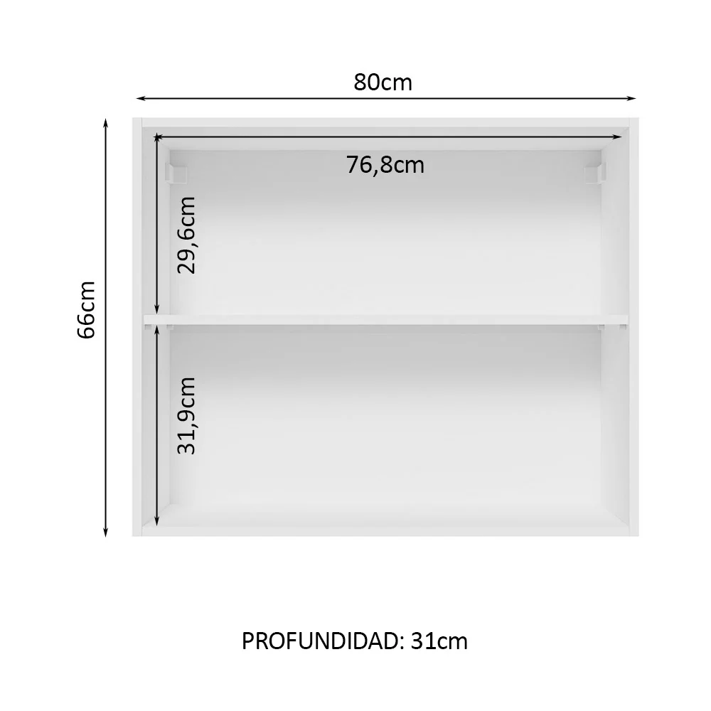 Alacena Gabinete Superior Madesa Glamy 80cm Blanco/Negro - Image 4