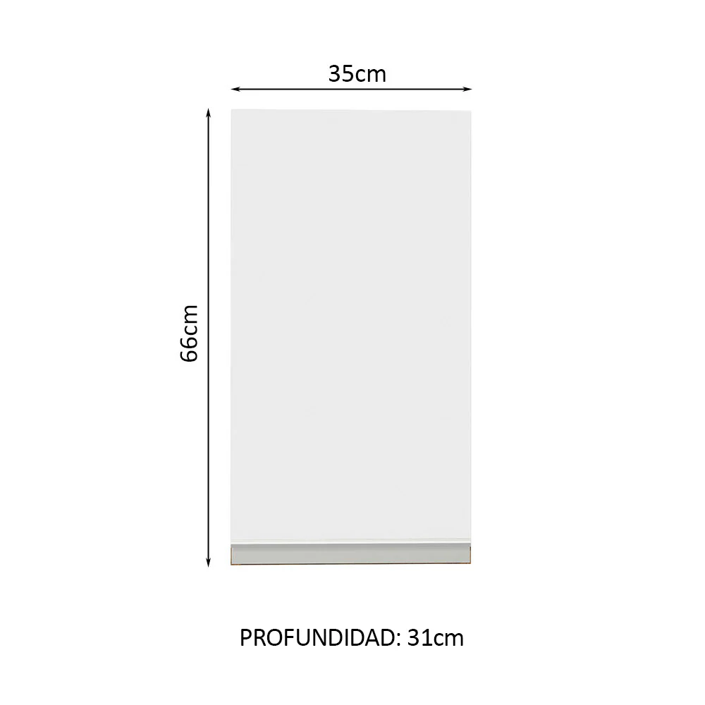Alacena Madesa Glamy 35 cm 1 Puerta Marrón/Blanco - Image 2