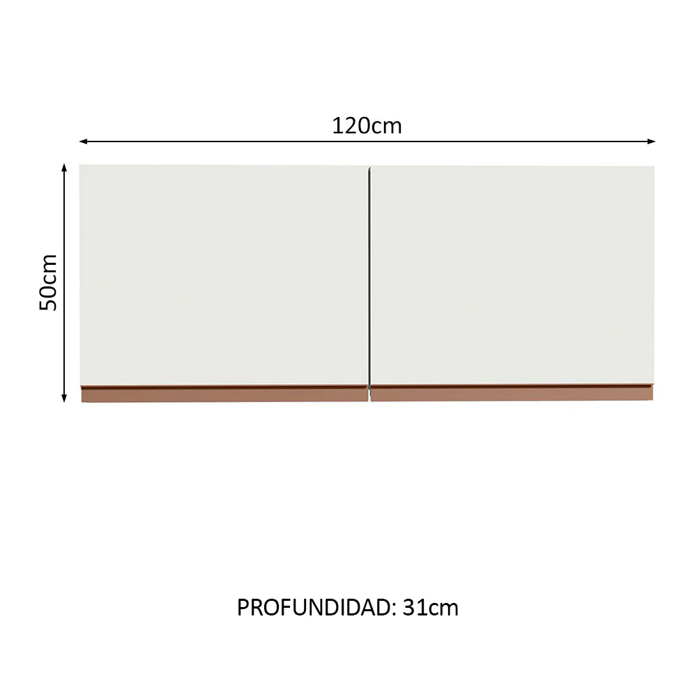 Alacena Madesa Reims 120 x 50 cm 2 Puertas Blanco - Image 2