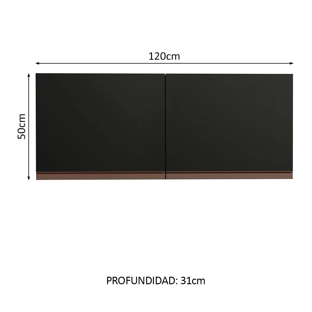 Alacena Madesa Reims 120 x 50 cm 2 Puertas Negro - Image 2